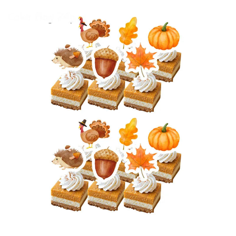 Turkey Cartoon Theme Disposable Tableware Paper Plates Cups Balloons Flag  Decoration