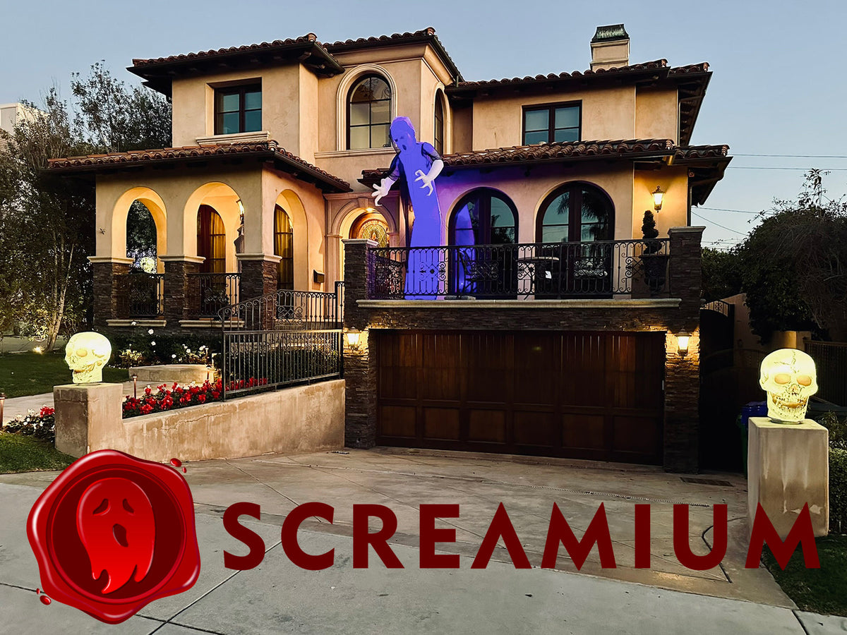 SCREAMIUM 20-Inch Animated Light-Up Skull Prop