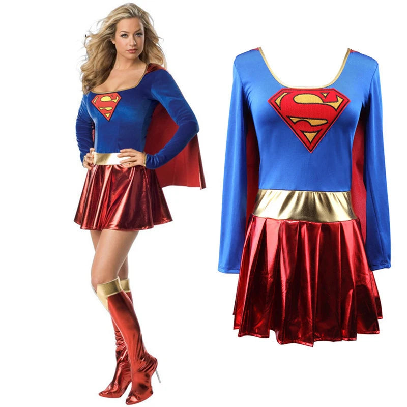 Superwoman & Supergirl Cosplay Dress Costume Set