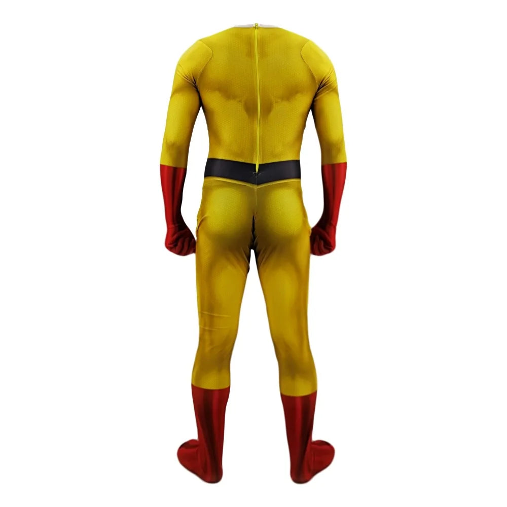 One Punch Man Saitama Cosplay Costume with Cape