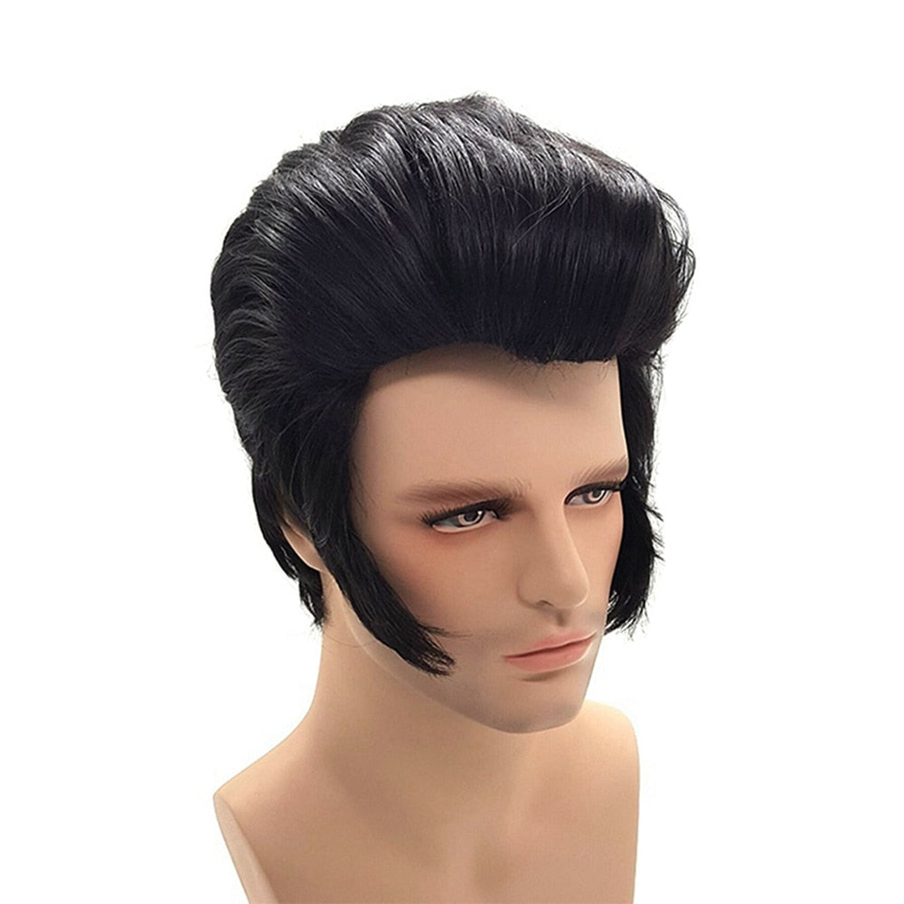 Elvis Presley Black Cosplay Wig for Men