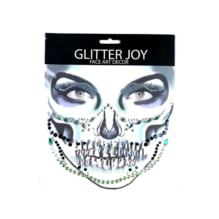 Halloween Series 3D Spider Terror Face Crystal Stickers