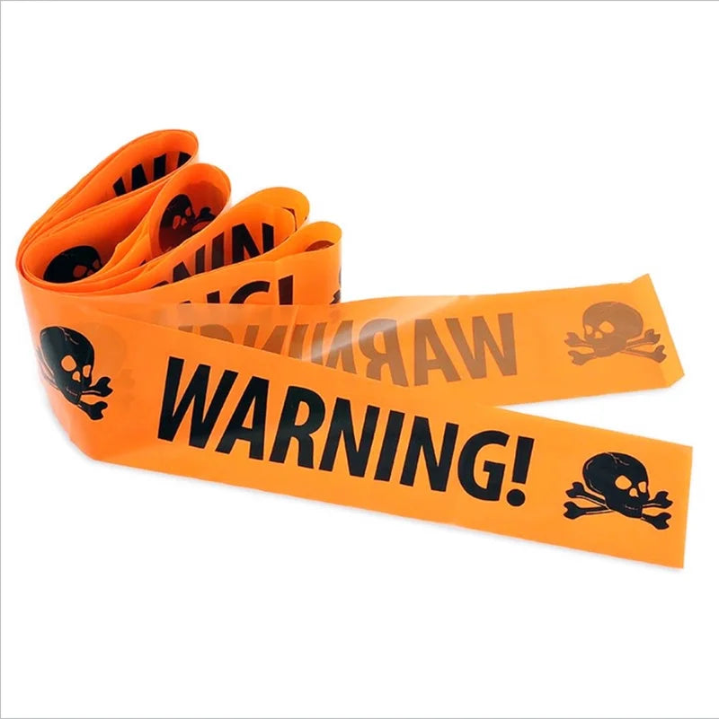 Window Prop Warning lines Plastic Skull