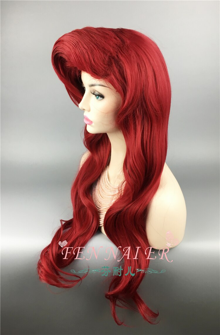 Little Mermaid Ariel Cosplay Wig with Cap