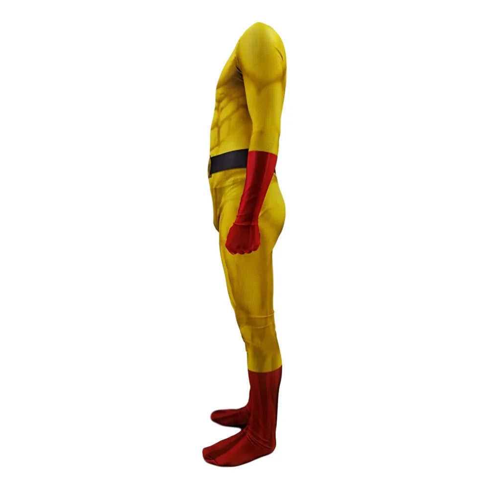 One Punch Man Saitama Cosplay Costume with Cape