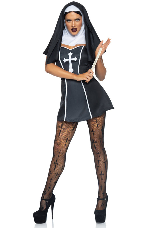 Nun Mini Dress Costume with Habit