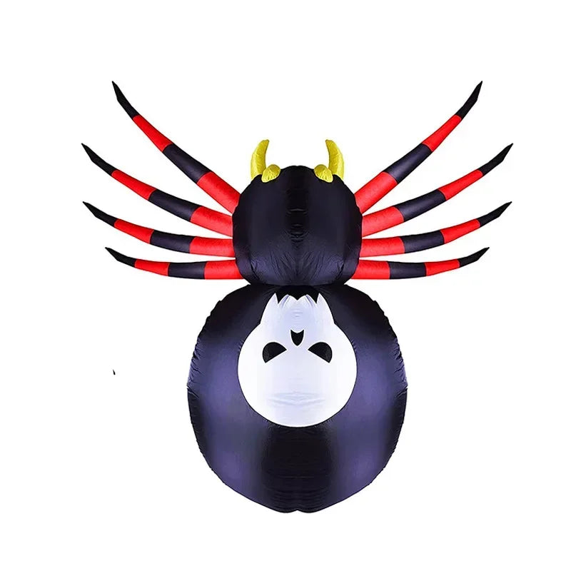 Spider with Skull Halloween Yard Inflatable