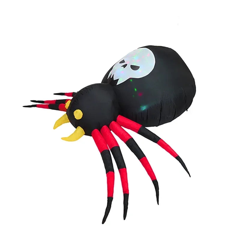 Spider with Skull Halloween Yard Inflatable