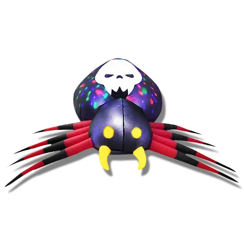 Spider with Skull Halloween Yard Inflatable