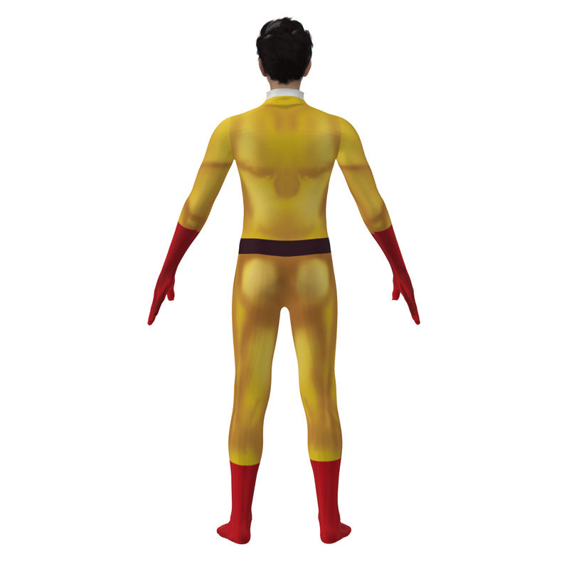 One Punch Man Saitama Cosplay Costume with Cape