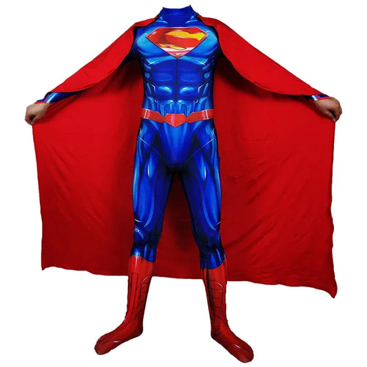 Superman Bodysuit with Cape for Kids & Adults