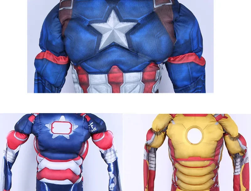 Kids Superhero Muscle Costume with Mask