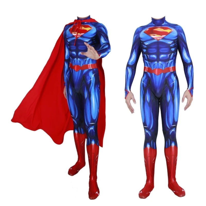 Superman Bodysuit with Cape for Kids & Adults