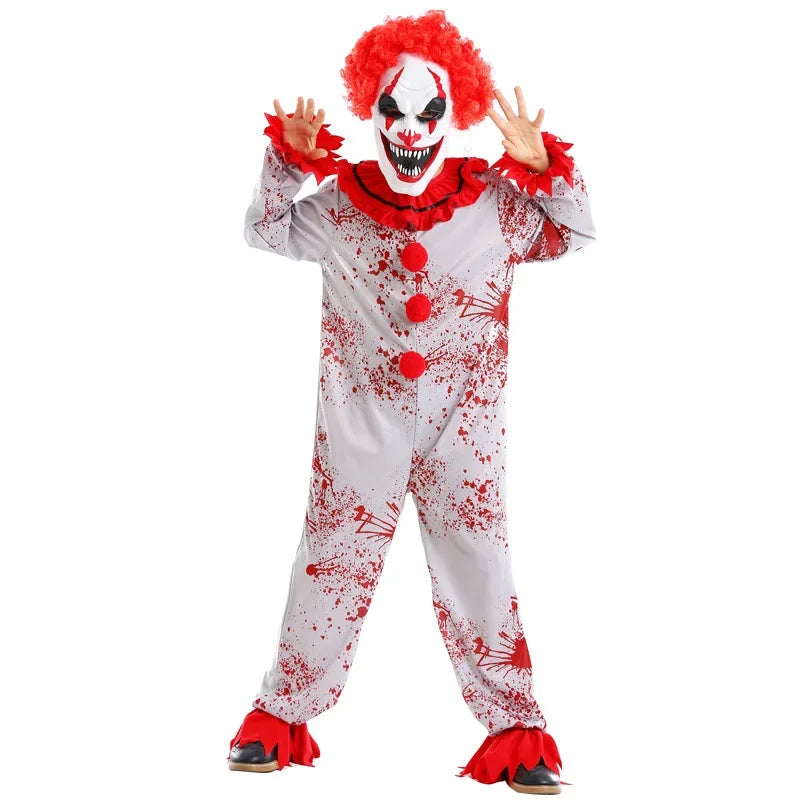 Kids Scary Creepy Bloody Killer Circus Clown Jester