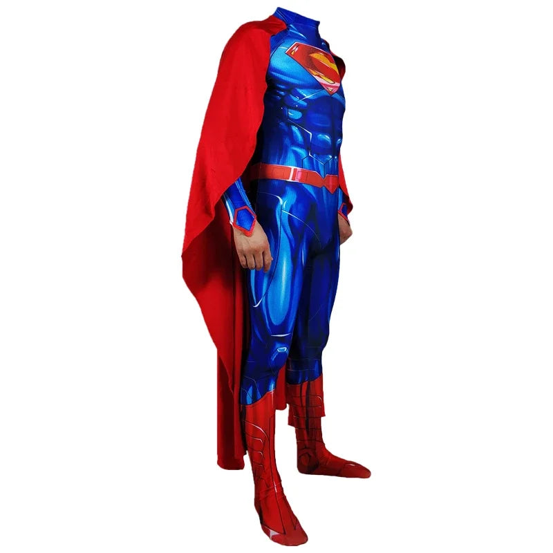 Superman Bodysuit with Cape for Kids & Adults