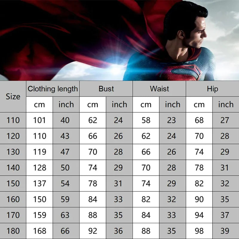 Kids Superman Cosplay Costume with Cloak