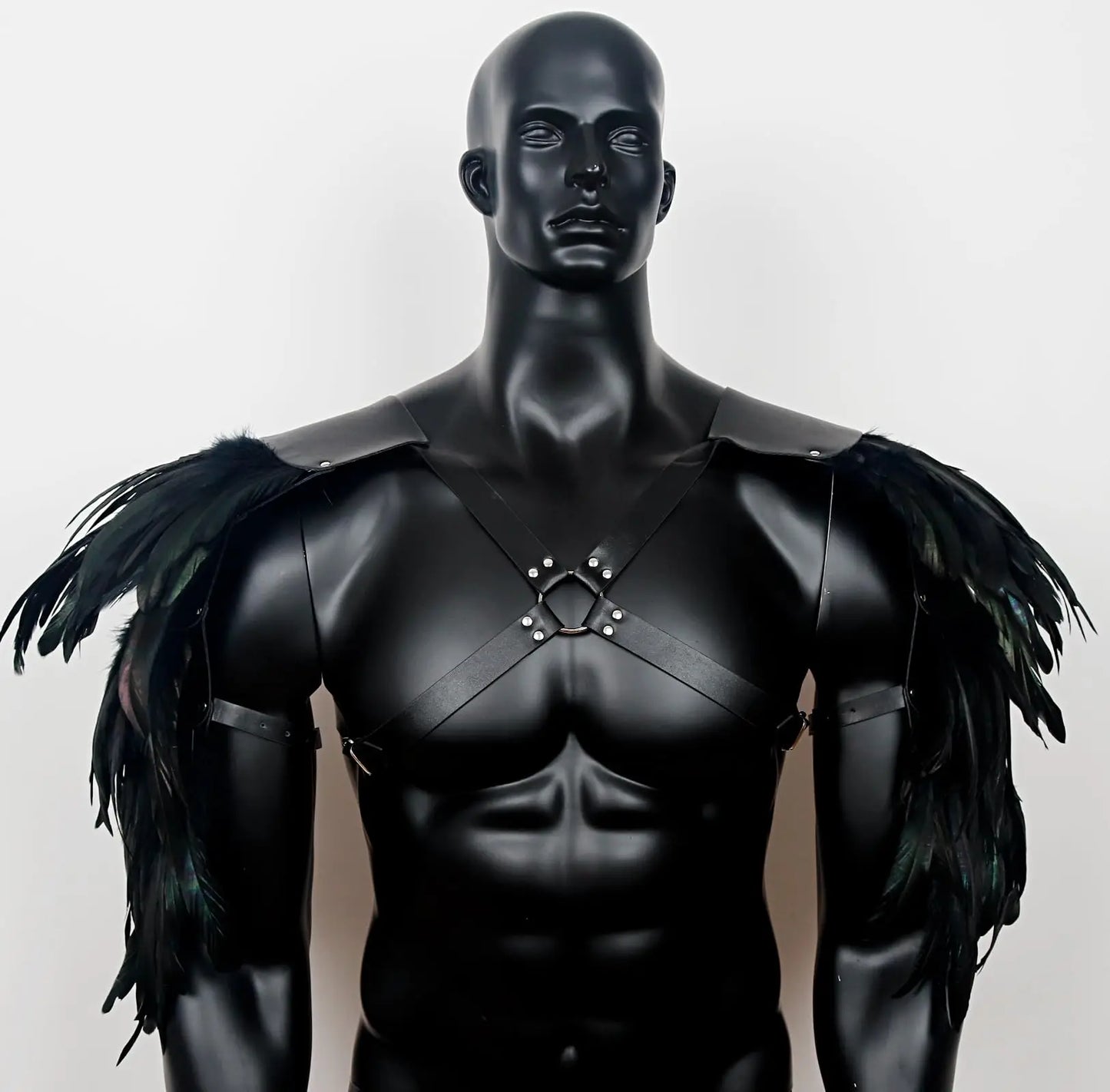 Feather Double Shoulder Guard Harness Costume