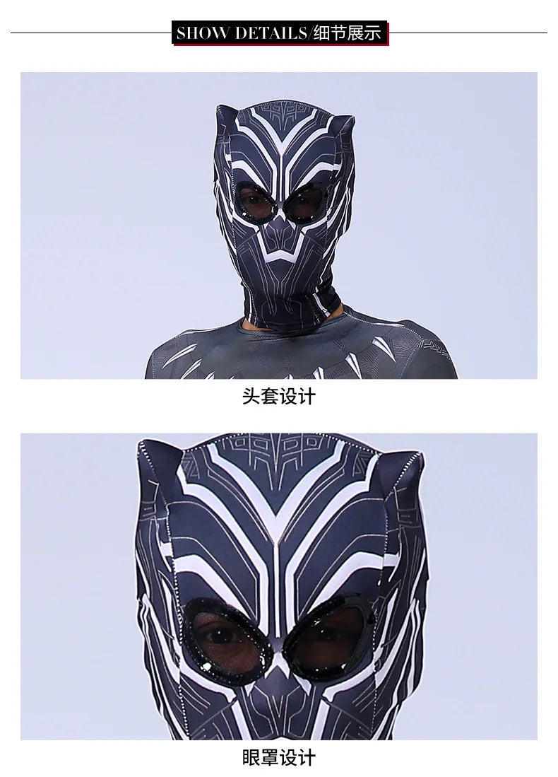 Anime Superhero Kids Panther Jumpsuits