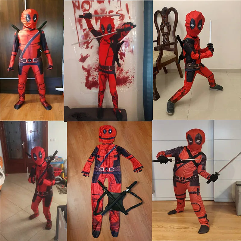 Deadpool Superhero Jumpsuit Costume with Mask