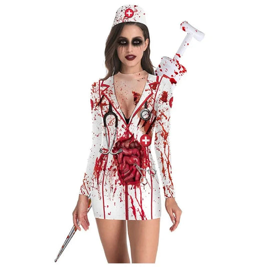 Bloody Nurse Zombie Dress