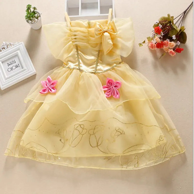 Girls Princess Dress Kids Cinderella Snow White Aurora Sofia Rapunzel Cinderella Halloween Costume