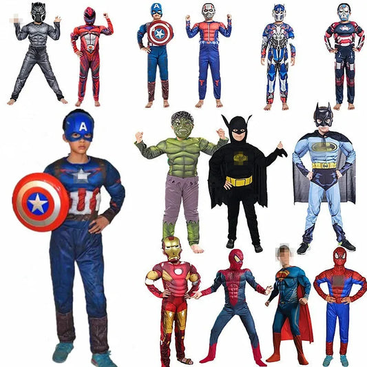 Halloween Kids Superhero Muscle Costume with Mask