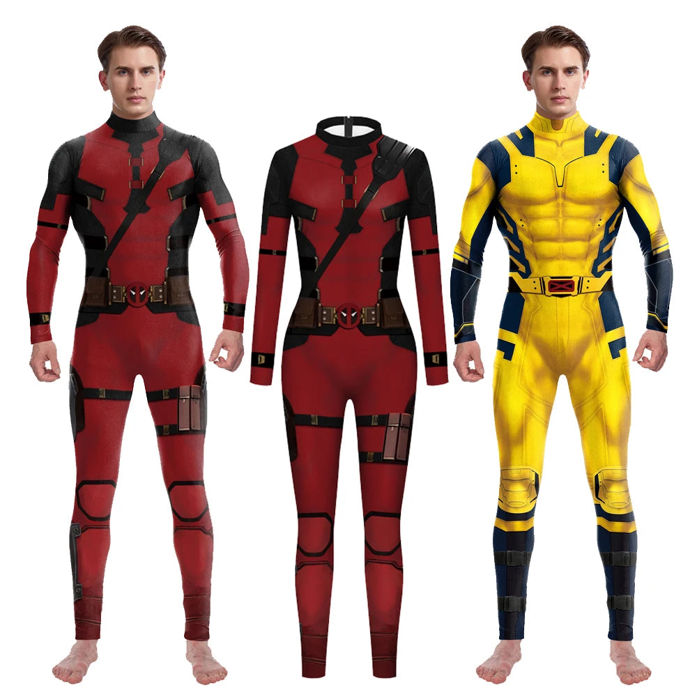 Wolverine Deadpool Cosplay Jumpsuit - Unisex Adult Halloween Costume