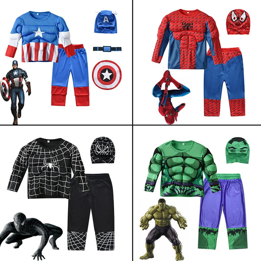 Kids Marvel Hulk & Captain America Muscle Suit