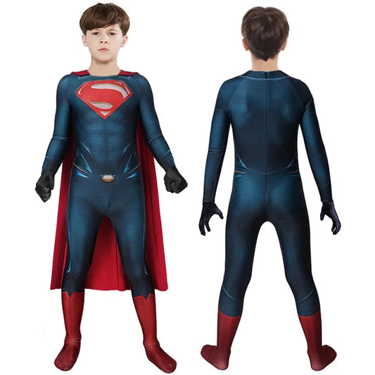 Halloween Kids Superman Cosplay Costume with Cloak