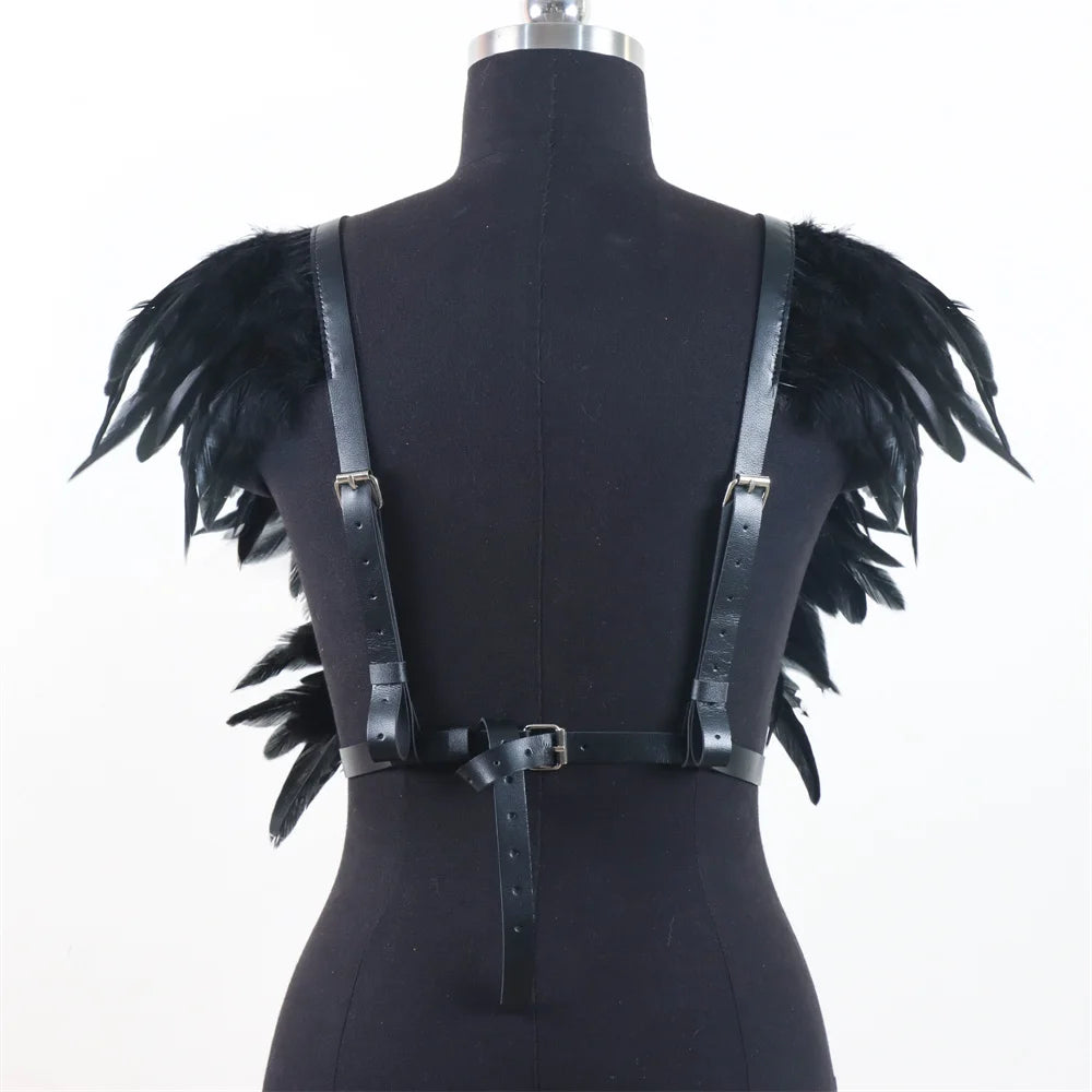 Gothic Medieval Shoulder Feather Shawl Shrugs