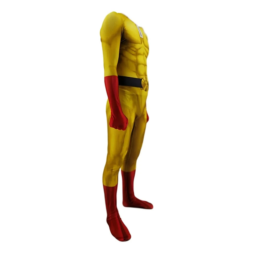 One Punch Man Saitama Cosplay Costume with Cape