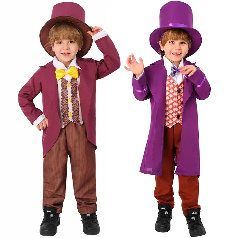 Child Factory Owner Cosplay Worker Boy Halloween Costume