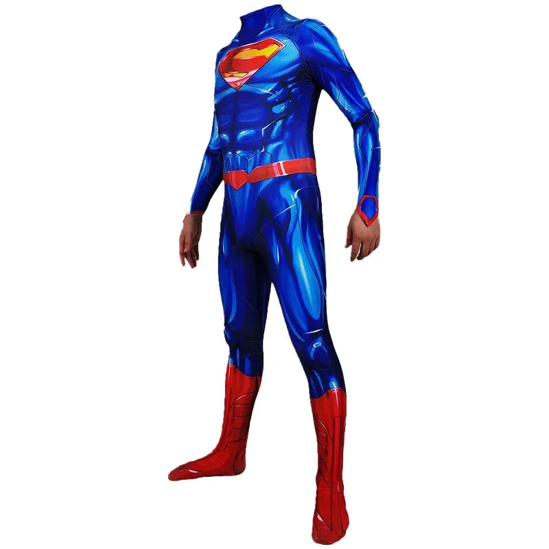 Superman Bodysuit with Cape for Kids & Adults