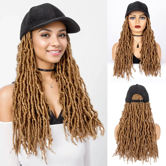 Faux Locs Wigs Hair Extensions With Hat