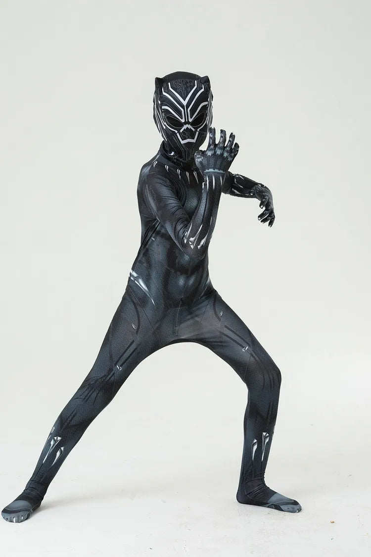 Anime Superhero Kids Panther Jumpsuits