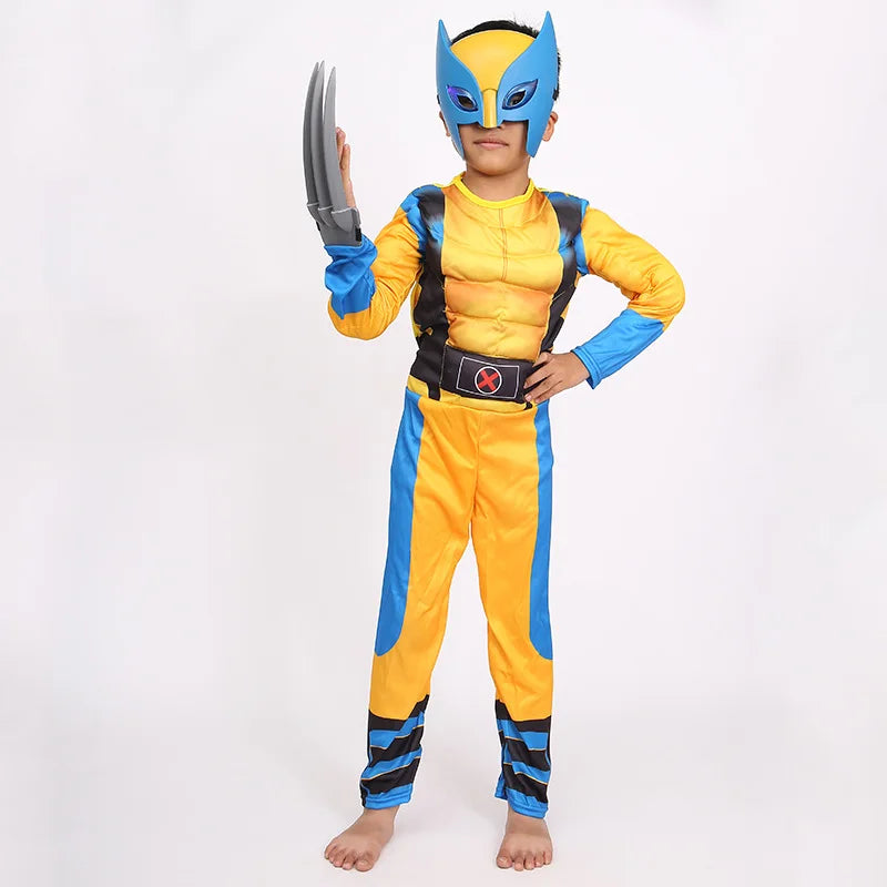 Wolverine Kids Cosplay Costume with Mask & Claws