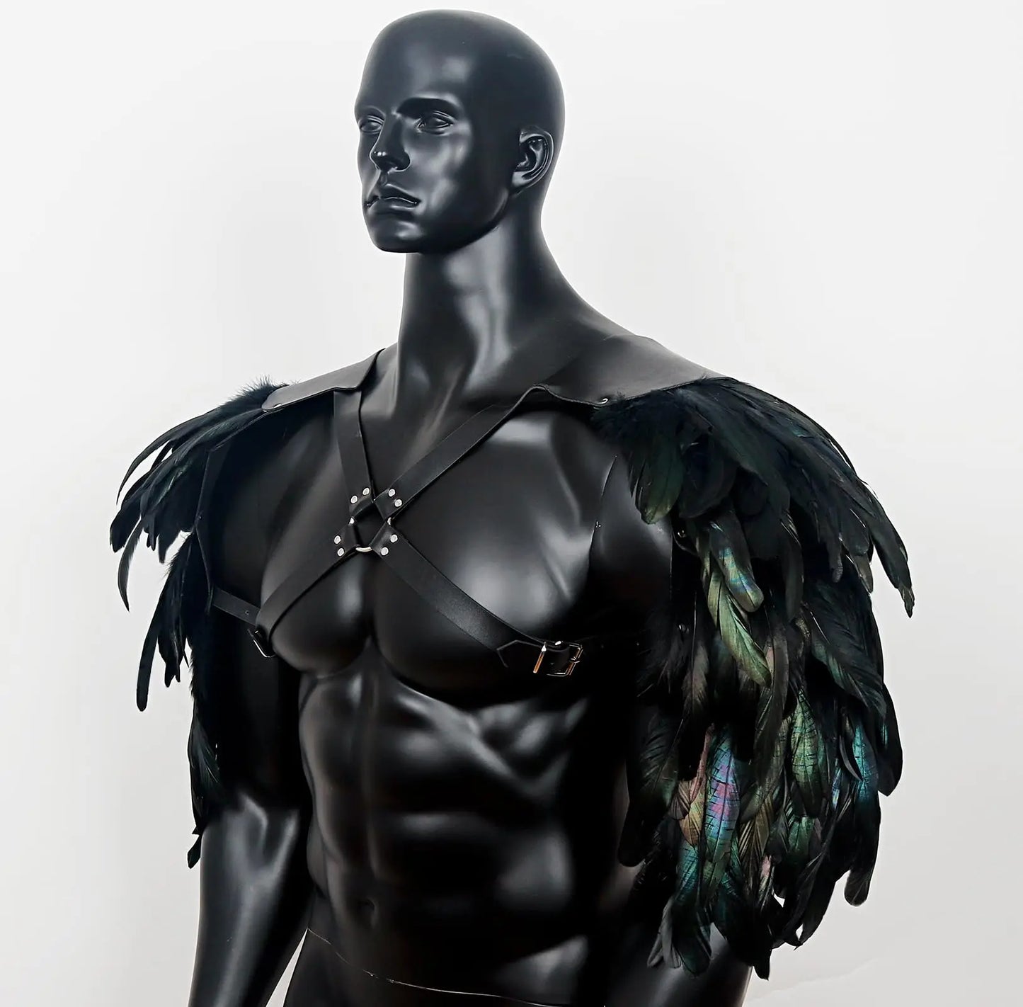 Feather Double Shoulder Guard Harness Costume