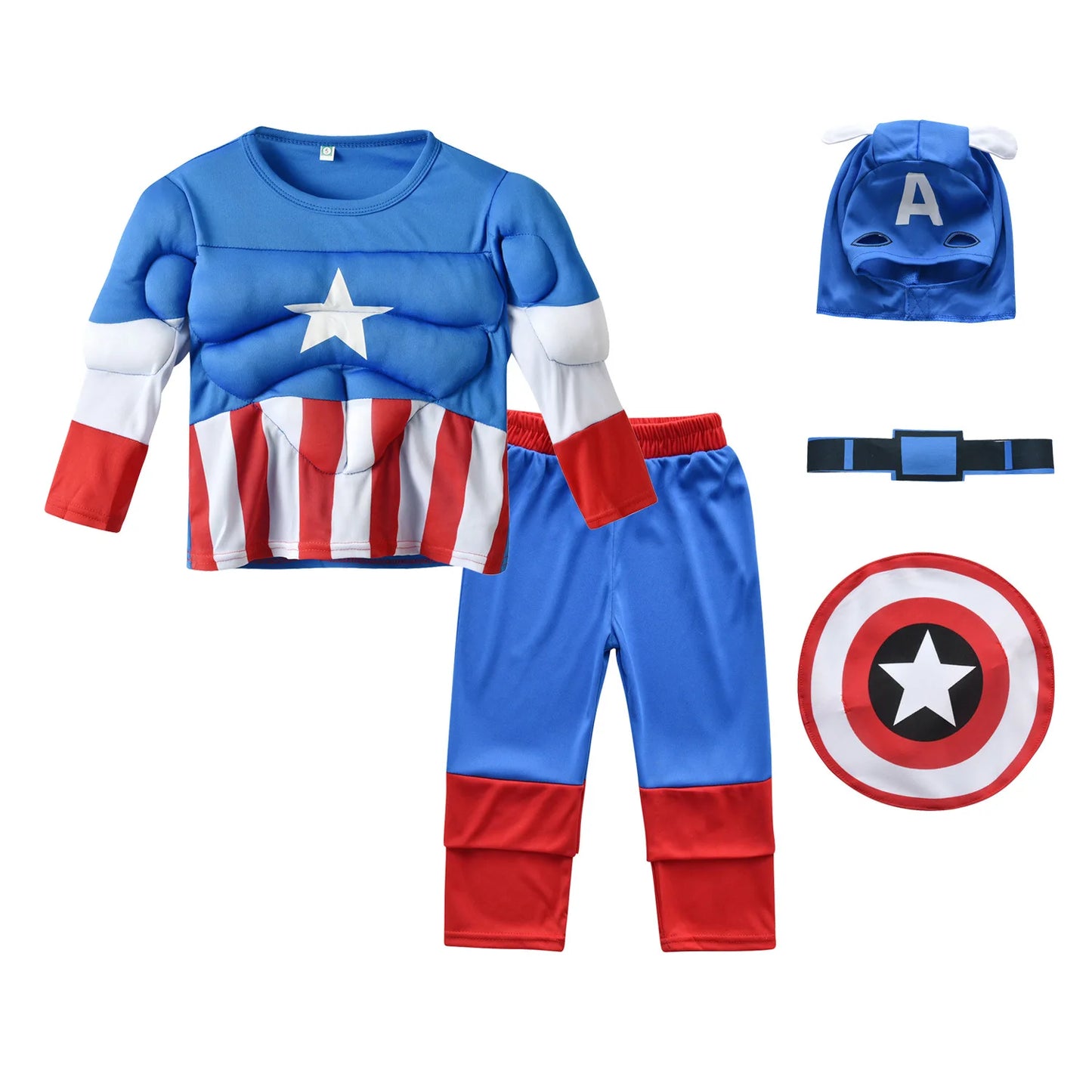 Kids Marvel Hulk & Captain America Muscle Suit