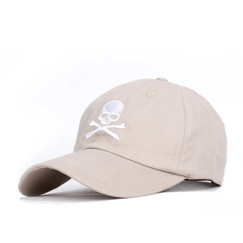 Skull Print Embroidery SunShade Baseball Cap