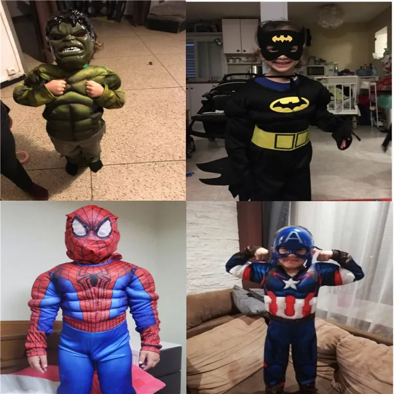 Kids Superhero Muscle Costume with Mask
