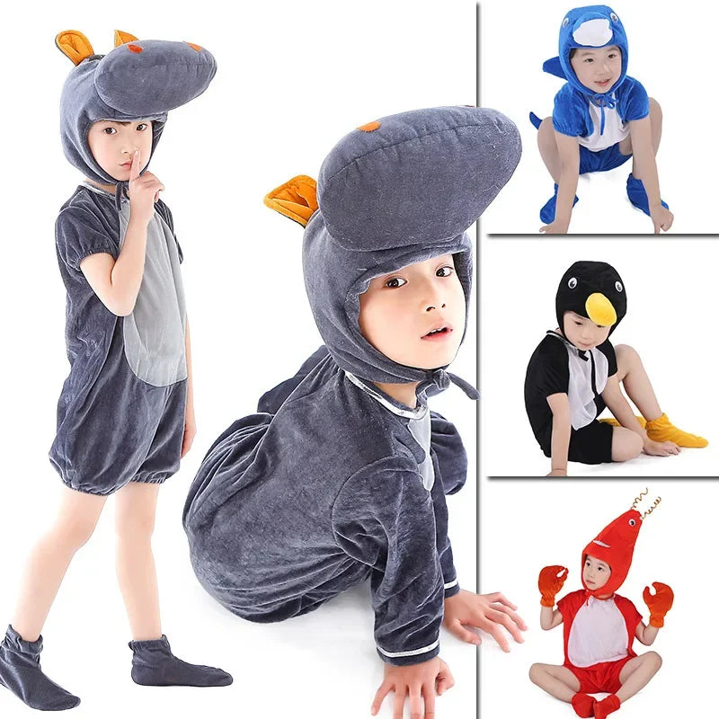 Kids Crab Dolphin Shrimp Pengium Costumes