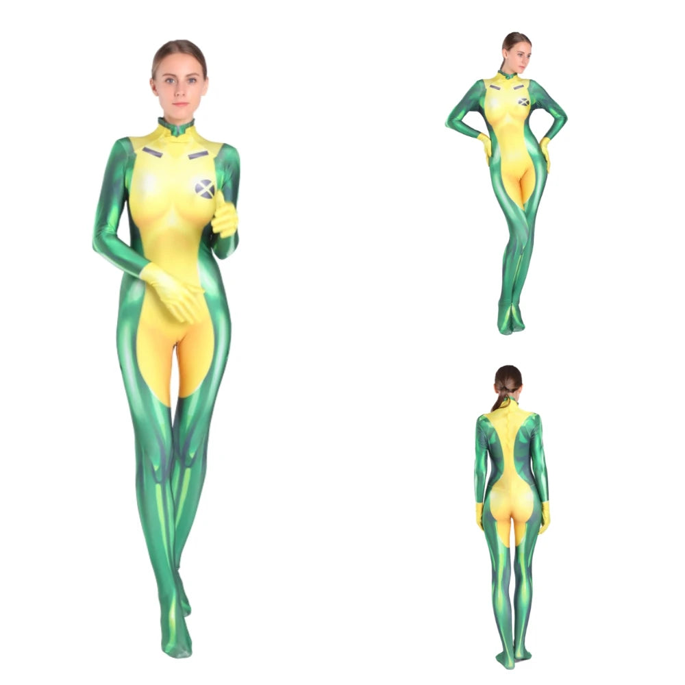 Rogue X-Men Cosplay Bodysuit for Adults & Kids