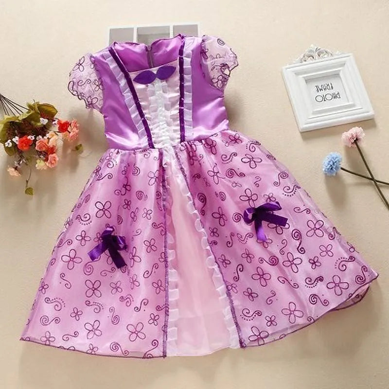 Girls Princess Dress Kids Cinderella Snow White Aurora Sofia Rapunzel Cinderella Halloween Costume