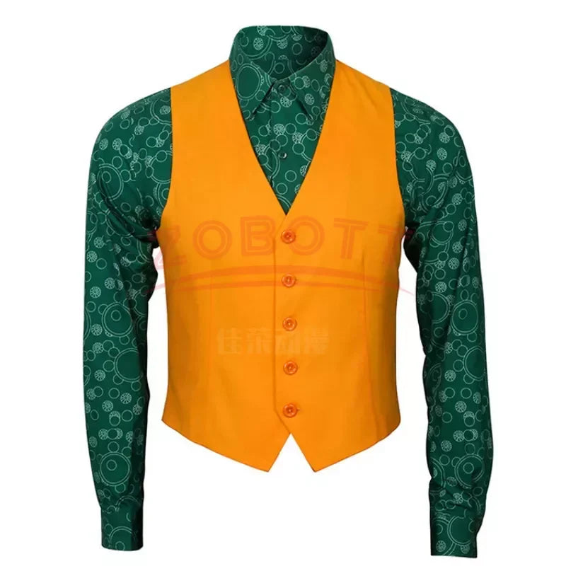 Joker Male Cosplay Costume Set with Mask & Wig