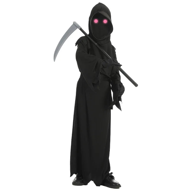 Grim Reaper Scary Skeleton Costume Children