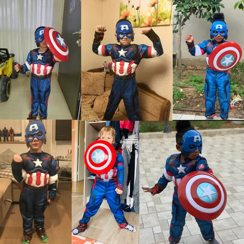Kids Superhero Muscle Costume with Mask