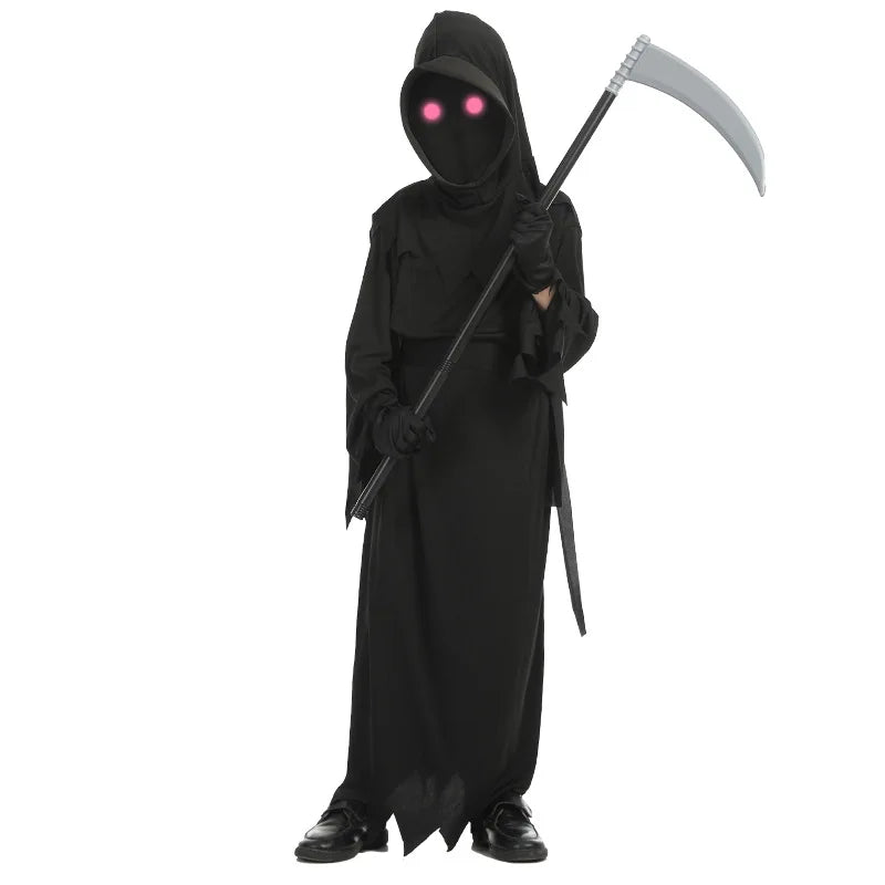 Grim Reaper Scary Skeleton Costume Children