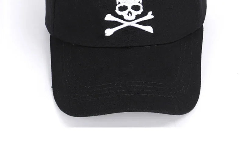 Skull Print Embroidery SunShade Baseball Cap