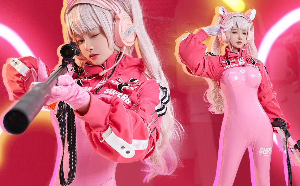 Nikki Alice Cosplay Costume with Ear Gloves Wig