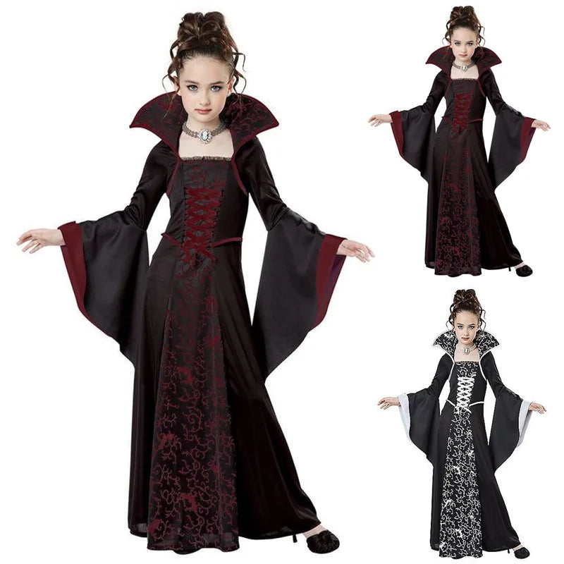 Halloween Cosplay Witch Vampire Costume for Kids Girls